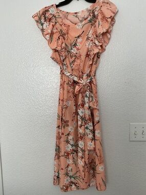 Coral Flower Dress